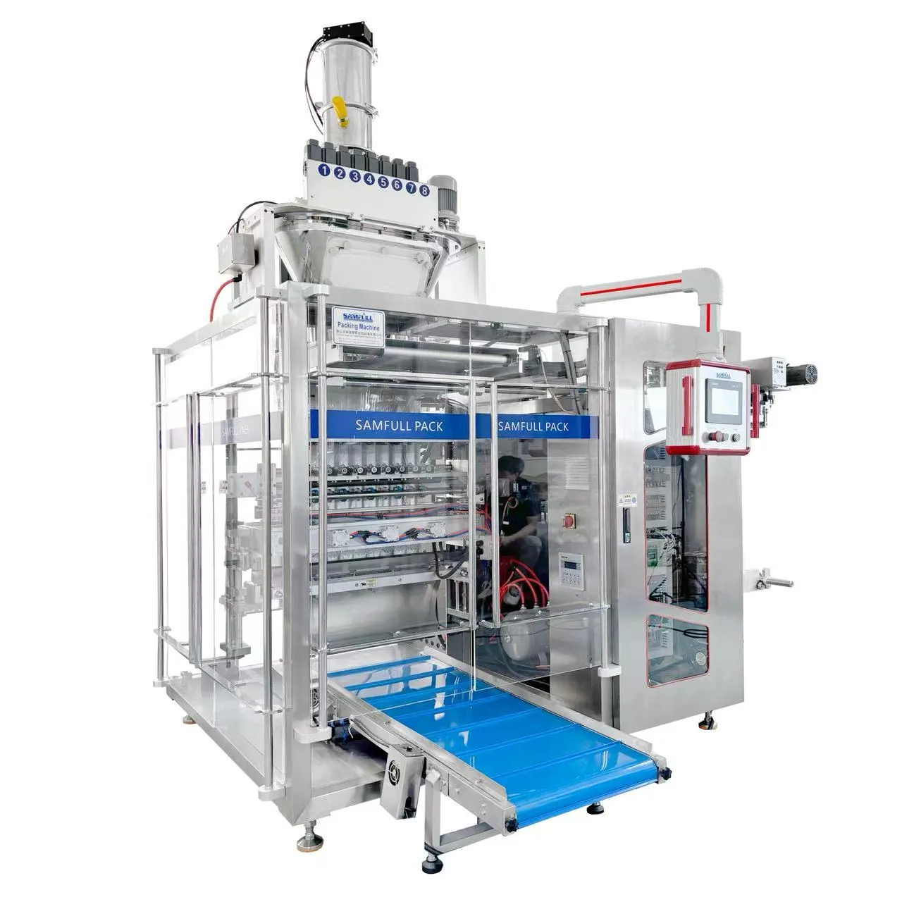 وحدة الختم الحراري لأكياس المسحوق متعددة المسارات