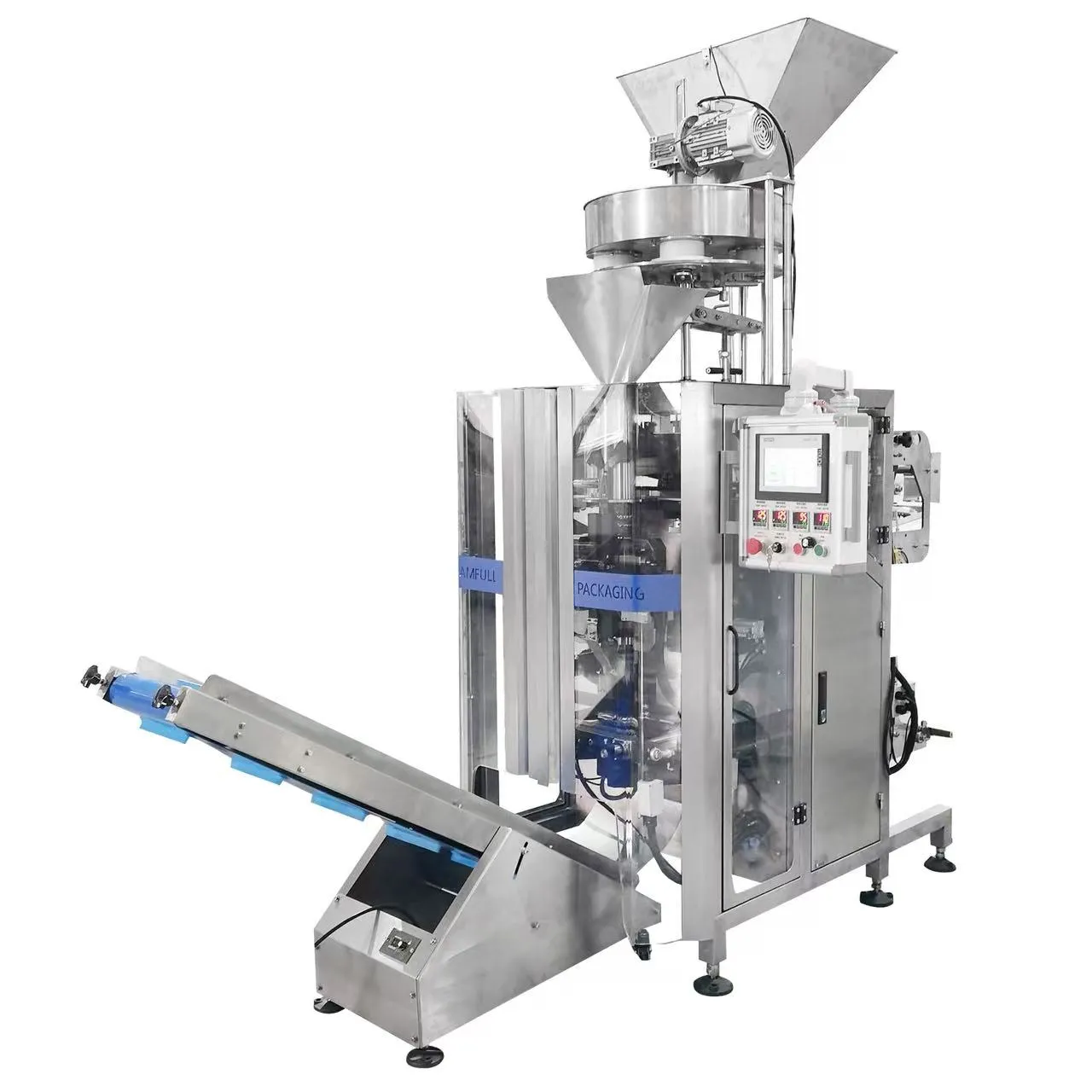 تاينليس الصلب الحبيبية آلة التعبئة مع بلك شاشة تعمل باللمس واجهة التحكم